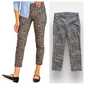 J. Crew Winnie Pants Leopard Print 6 Ankle Length Cotton